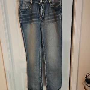 SHEIN Women's Faded Blue Bootcut Jeans